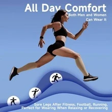 Sports Outdoor 1Pair Zipper Compression Socks Women & Men - Calf Knee High 15-20mmHg Open Toe Compression Stocking Suit For Walking, Running - Beige - View 5