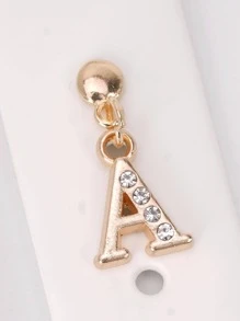 1 chiếc mặt dây chuyền trang trí bằng đá Rhinestone kim loại 26 chữ cái, tương thích với phụ kiện dây đeo đồng hồ Apple, phù hợp với phụ kiện dây đeo bằng silicon, tương thích với dây đeo đồng hồ Apple Series 8, 7, 6, 5, 4, 3, 2, 1 - Màu be - Xem 2