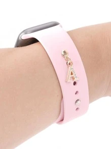 1 chiếc mặt dây chuyền trang trí bằng đá Rhinestone kim loại 26 chữ cái, tương thích với phụ kiện dây đeo đồng hồ Apple, phù hợp với phụ kiện dây đeo bằng silicon, tương thích với dây đeo đồng hồ Apple Series 8, 7, 6, 5, 4, 3, 2, 1 - Màu be - Xem 5