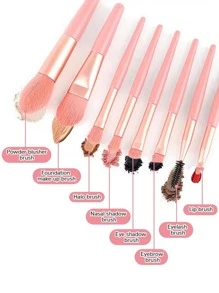 Bộ 8 cọ trang điểm mềm mại và mịn màng, Bộ cọ trang điểm, Bộ cọ trang điểm, Bộ trang điểm hoàn chỉnh, Bộ cọ trang điểm, Bộ trang điểm hoàn chỉnh, Bộ cọ, Bộ cọ trang điểm, Bộ quà tặng trang điểm - Hồng - Xem 2