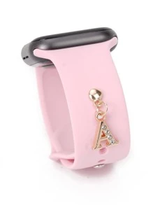 1 chiếc mặt dây chuyền trang trí bằng đá Rhinestone kim loại 26 chữ cái, tương thích với phụ kiện dây đeo đồng hồ Apple, phù hợp với phụ kiện dây đeo bằng silicon, tương thích với dây đeo đồng hồ Apple Series 8, 7, 6, 5, 4, 3, 2, 1 - Màu be - Xem 7