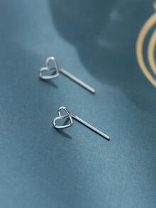 1雙魅力四射心耳環適合女士S925純銀情人節精細的首飾類禮品