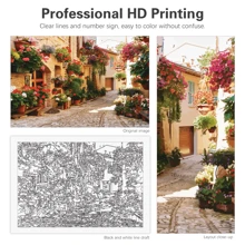 按數字繪畫成人初學者花卉 Diy 禮品帆布畫丙烯顏料套件繪畫手工 40x50 厘米/16x20 英寸無框 - 彩色 - 查看 5