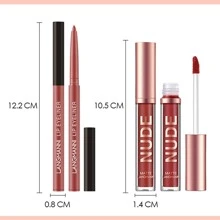 beauty glazed 12pcs Lipstick Makeup Set, 6pcs Velvety Matte Liquid Lipsticks + 6pcs Lip Liners Pencil, Waterproof Long Lasting Pigmented Professional Lip Gloss Kit Lip Make Up Gift Kit - 彩色 - 查看 7