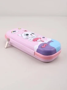 1 hộp bút chì họa tiết hoạt hình, hộp bút chì đa năng dễ thương cho học sinh - Màu Hồng baby - Xem 4