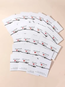 1入組簡約風和時尚26字母情侶朋友手環 - 黑色 - 查看 1