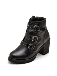 Women Fashion Boots - 黑色 - 查看 1
