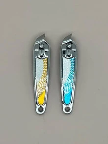 安全指甲剪,2入組不銹鋼銀便攜美甲工具適合女士和男士