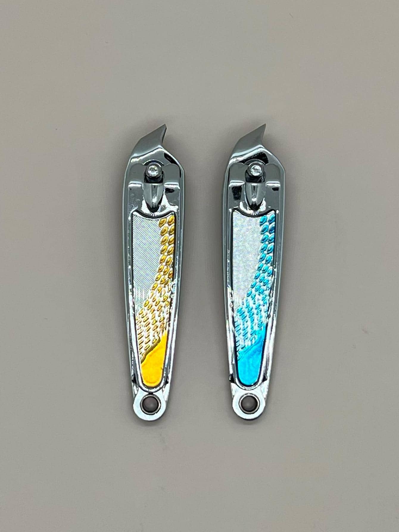 安全指甲剪,2入組不銹鋼銀便攜美甲工具適合女士和男士