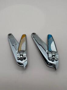 安全指甲剪,2入組不銹鋼銀便攜美甲工具適合女士和男士