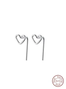 1雙魅力四射心耳環適合女士S925純銀情人節精細的首飾類禮品