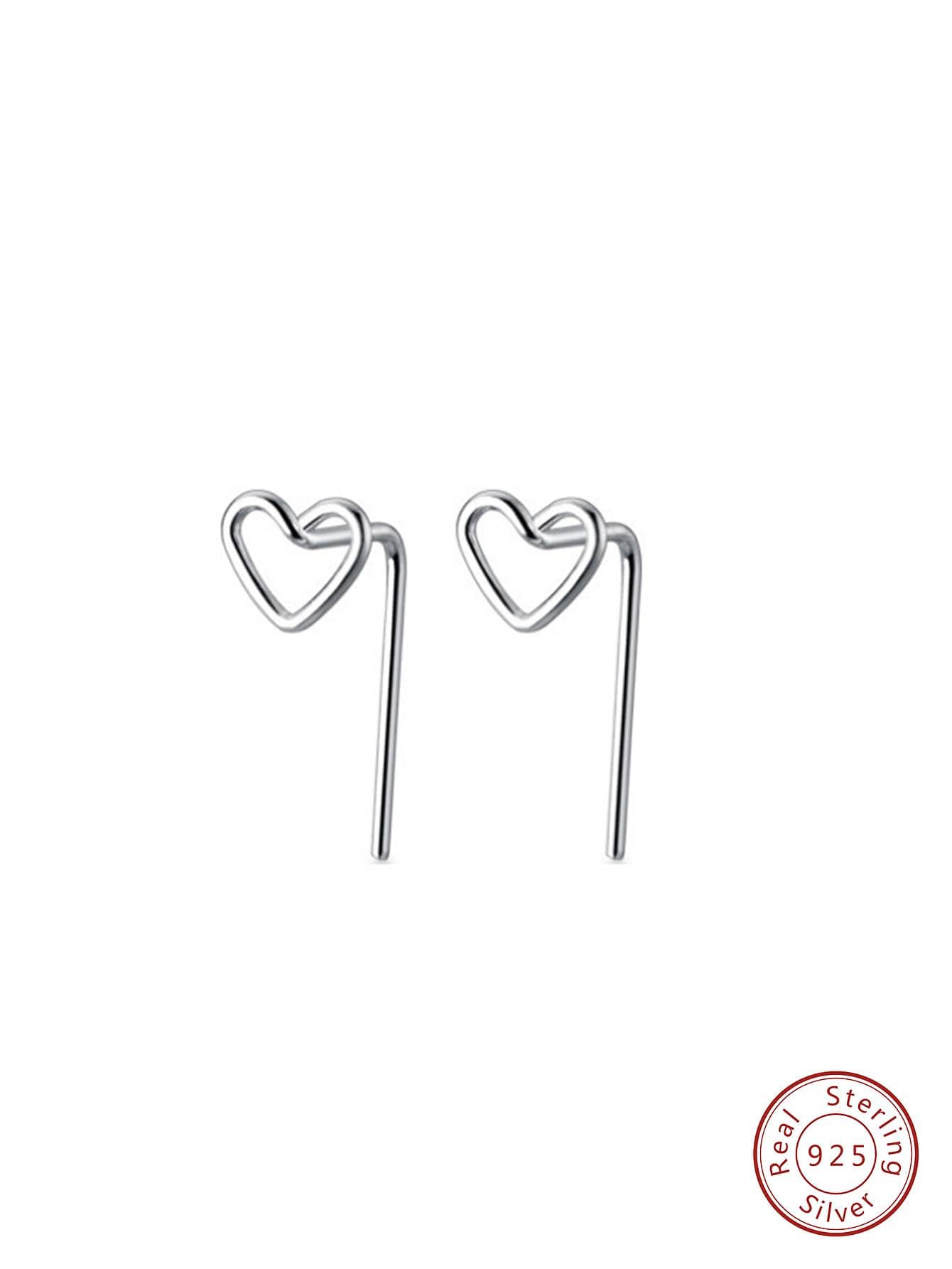 1雙魅力四射心耳環適合女士S925純銀情人節精細的首飾類禮品