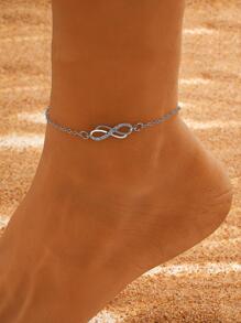 無窮象徵裝飾腳錬 - 銀色 - 查看 1