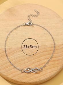 無窮象徵裝飾腳錬 - 銀色 - 查看 6