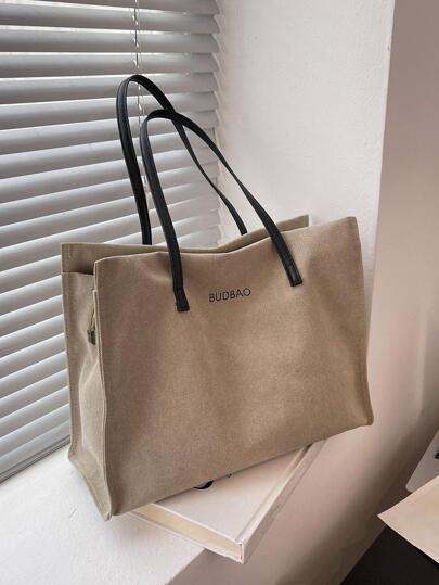 Solid Color Fabric, Simple Versatile For Daily Commuting, Large-Capacity Men's Shoulder Tote Bag, Suitable For Men's Daily Commuting, Shopping, Travel, Gatherings Men Tote For School Winter Storage Bag Computer Large Capacity Outdoor Clutch Handbags Vacation Travel Essentials Holiday Essentials Bag For Men Camping Travel Bag Duffle Bags Summer