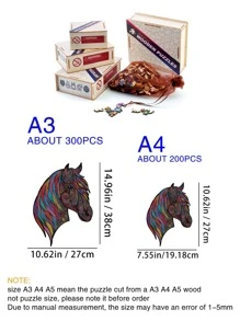 1入組有趣的馬動物成人家庭聚會拼圖 - 彩色 - 查看 2