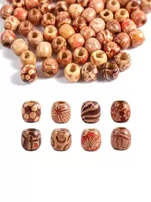 100颗木珠DIY发饰波西米亚风，头部饰品，女士发饰