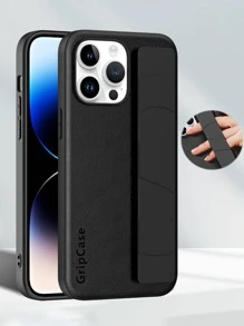 Vải Mẫu Da Cảm thấy Chống rơi Ốp lưng & bao da điện thoại Với Đàn hồi Băng tay - màu đen - Xem 1