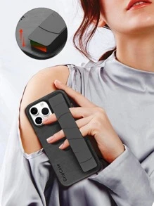 Vải Mẫu Da Cảm thấy Chống rơi Ốp lưng & bao da điện thoại Với Đàn hồi Băng tay - màu đen - Xem 2