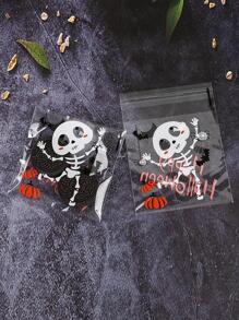 50 piezas/set de plástico Envasado de dulces modernista con estampado de dibujos animados Bolsa de almacenamiento de alimento para cocina - Multicolor - Ver 5