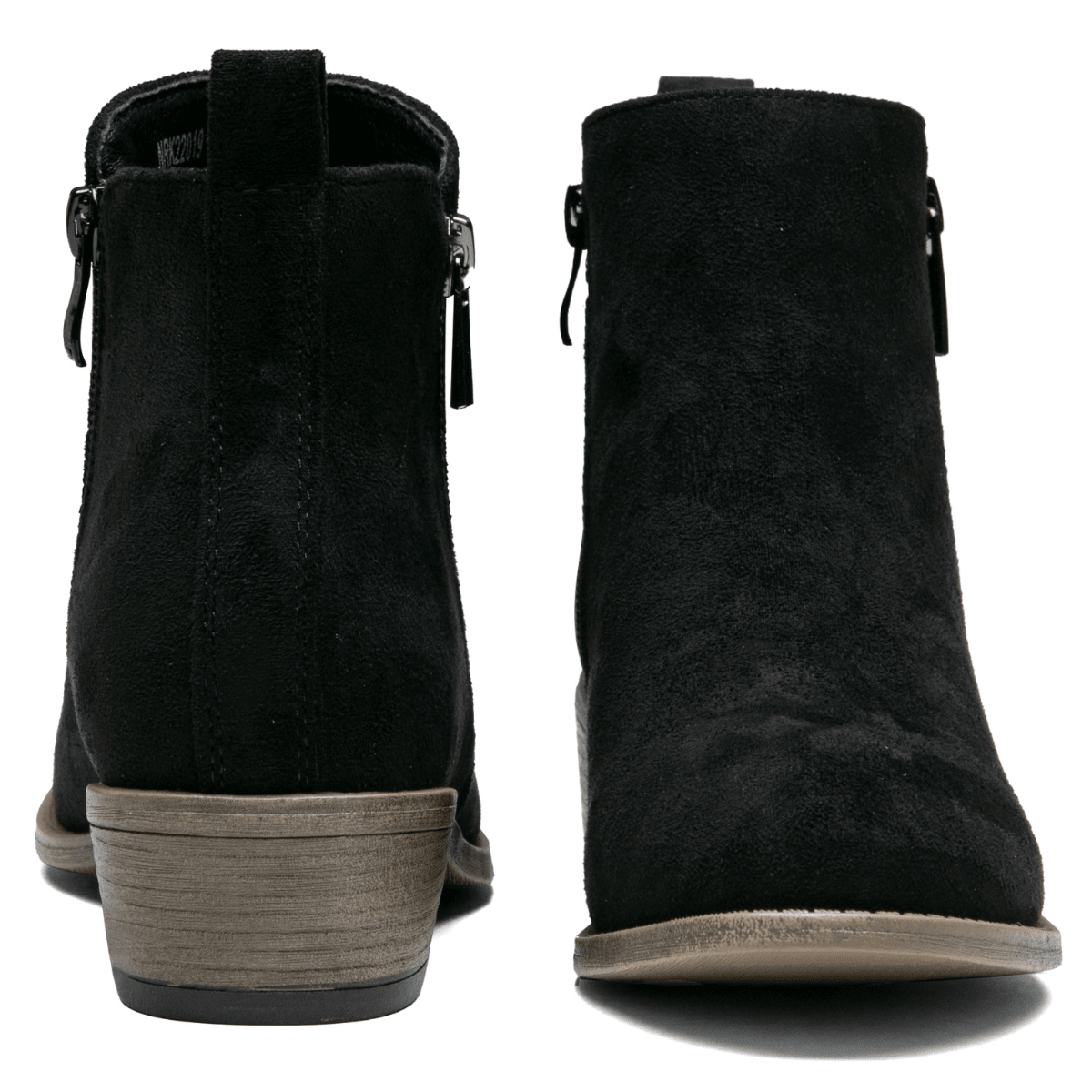 Jeossy Women's Elegant Ankle Boots Tan Nubuck Thick Low Heel Zipper