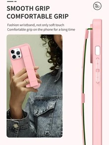 荔枝圖案皮膚感覺防摔手機殼帶彈性帶 - 粉色 - 查看 3