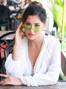 Cute Tinted Lens Fashion Glasses For Summer Beach Vacation,Outdoor,Travel - Green - View 1