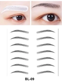 3D Black Eyebrow Tattoos Stickers Eyebrow Water Transfers Stickers Hair-Like Waterproof Eyebrow Stickers For Brow Shaping