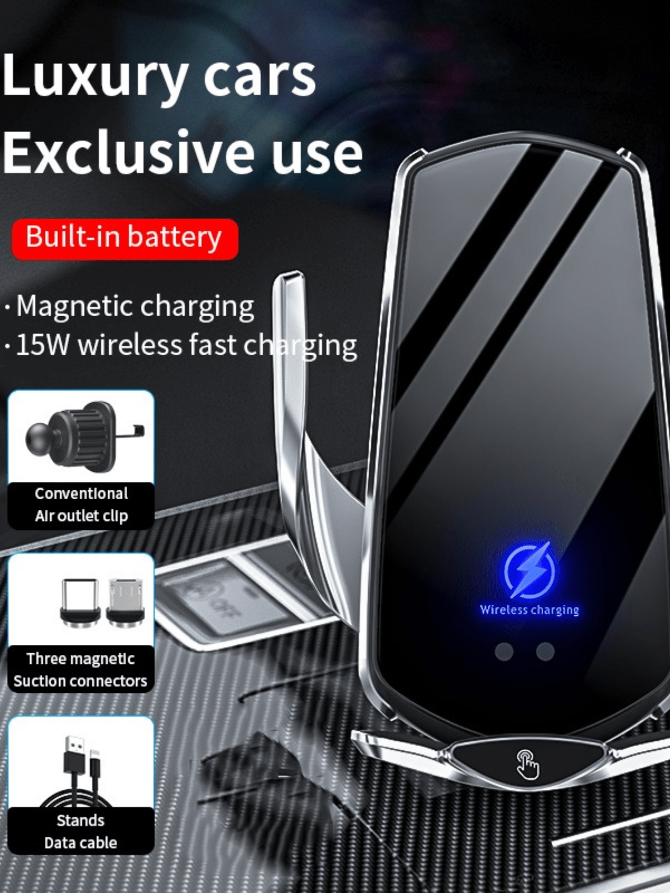 Car wireless charging phone holder Autosensing, car navigation bracket