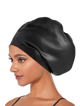 Gorro de natación para cabello largo - Gorro de natación extra grande - Gorro de natación de silicona impermeable para mujeres, hombres, tejidos, trenzas, afro, extensión de cabello - Gorro de natación de cabello largo