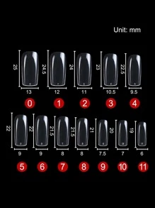 240pcs/Box Bulk Transparent Long Square Thickened Artificial Nail Tips, No Trace For Nail Extension Press On Nails Nail Supplies - Clear - View 5