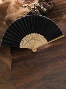 1入女性兩色時尚手持扇，適用於日常休閒生活 - 黑色 - 查看 3