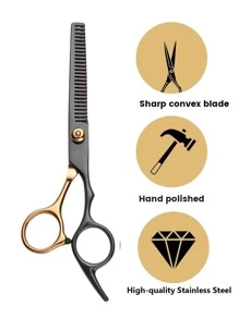 6.7英寸头发打薄剪，专业理发剪刀套装，含打薄剪，男女宠物适用（黑金），美发工具、美发产品及配件，适用于理发店、美容院、旅行必备、返校季、旅行度假必备、女士美发配件、后梳、理发师配件、吹风机、头发、理发师、美发工具、美发产品、美发配件、边缘梳、造型梳、理发师配件、旅行、吹风机、美发用品、发胶、美发配件、卷发产品、美发设备、配件、剪发剪刀、圣诞节、理发店、理发师配件、美发配件、美发、吹风机、头发、配件、美发产品、美发工具、美发用品、头发护理、卷发梳、理发师、理发师配件、美发设备、头发、旅行、美发产品、美发工具、美发用品、理发师、理发师配件、理发店、美发设备 - 彩色 - 查看 3