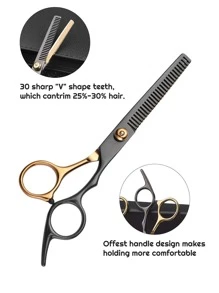 6.7英寸头发打薄剪，专业理发剪刀套装，含打薄剪，男女宠物适用（黑金），美发工具、美发产品及配件，适用于理发店、美容院、旅行必备、返校季、旅行度假必备、女士美发配件、后梳、理发师配件、吹风机、头发、理发师、美发工具、美发产品、美发配件、边缘梳、造型梳、理发师配件、旅行、吹风机、美发用品、发胶、美发配件、卷发产品、美发设备、配件、剪发剪刀、圣诞节、理发店、理发师配件、美发配件、美发、吹风机、头发、配件、美发产品、美发工具、美发用品、头发护理、卷发梳、理发师、理发师配件、美发设备、头发、旅行、美发产品、美发工具、美发用品、理发师、理发师配件、理发店、美发设备 - 彩色 - 查看 4