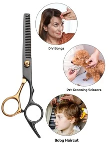 6.7英寸头发打薄剪，专业理发剪刀套装，含打薄剪，男女宠物适用（黑金），美发工具、美发产品及配件，适用于理发店、美容院、旅行必备、返校季、旅行度假必备、女士美发配件、后梳、理发师配件、吹风机、头发、理发师、美发工具、美发产品、美发配件、边缘梳、造型梳、理发师配件、旅行、吹风机、美发用品、发胶、美发配件、卷发产品、美发设备、配件、剪发剪刀、圣诞节、理发店、理发师配件、美发配件、美发、吹风机、头发、配件、美发产品、美发工具、美发用品、头发护理、卷发梳、理发师、理发师配件、美发设备、头发、旅行、美发产品、美发工具、美发用品、理发师、理发师配件、理发店、美发设备 - 彩色 - 查看 2