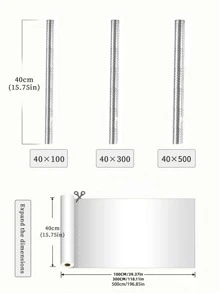 1入組PVC廚房現代幾何圖案防水牆貼 - 銀色 - 查看 9
