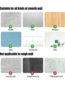1入組PVC廚房現代幾何圖案防水牆貼 - 銀色 - 查看 11