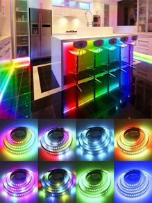 1入組銅質LED燈條，現代多彩WS2812B5050RGBIC28鍵遙控LED燈，適用於家居裝飾 - 彩色 - 查看 8