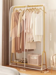 1pc PEVA Clothing Cover, Simple Clear Dust Cover For Closet Clothes Storage For Home - Clear - View 6