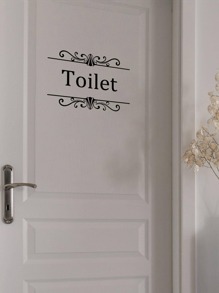 1pc PVC Wall Decal, Modern Letter Graphic Wall Sticker For Toilet,Stickers,Wall Decal, Vinyl Decal For Home Decorations,Spring Decoration Items Refresh Your Home,Rama Decoration Stickers Gifts Birthday Graduation