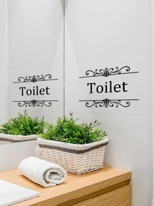 1pc PVC Wall Decal, Modern Letter Graphic Wall Sticker For Toilet,Stickers,Wall Decal, Vinyl Decal For Home Decorations,Spring Decoration Items Refresh Your Home,Rama Decoration Stickers Gifts Birthday Graduation