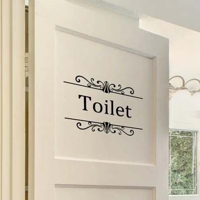 1 件 PVC 墙贴，现代字母图形墙贴，适用于卫生间，贴纸，墙贴，乙烯基贴花，用于家居装饰，春季装饰品，让您的家焕然一新，Rama 装饰贴纸礼物生日毕业