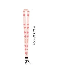 1pc Peach Pattern Lanyard, Cute Multi-purpose ID Card Lanyard For Student - Multicolor - View 5