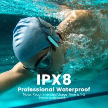 AGPTEK Waterproof MP3 Player for Swimming with Clip, 8GB IPX8 100% Waterproof Music Player with Bluetooth and Underwater Headphones, Model: S19E - 藍色 - 查看 4