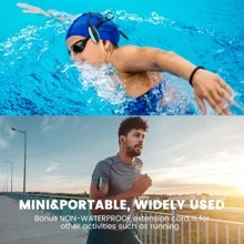 AGPTEK Waterproof MP3 Player for Swimming with Clip, 8GB IPX8 100% Waterproof Music Player with Bluetooth and Underwater Headphones, Model: S19E - 藍色 - 查看 7