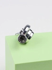 Llavero unicolor en forma de coche turbo - Plateado - Ver 3