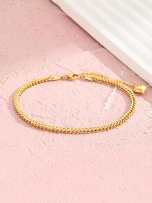 1入組極簡風格優雅不銹鋼鏈條心形吊墜腳錬女孩時尚派對裝飾用品適用於流行2023 - 金黃色 - 查看 3