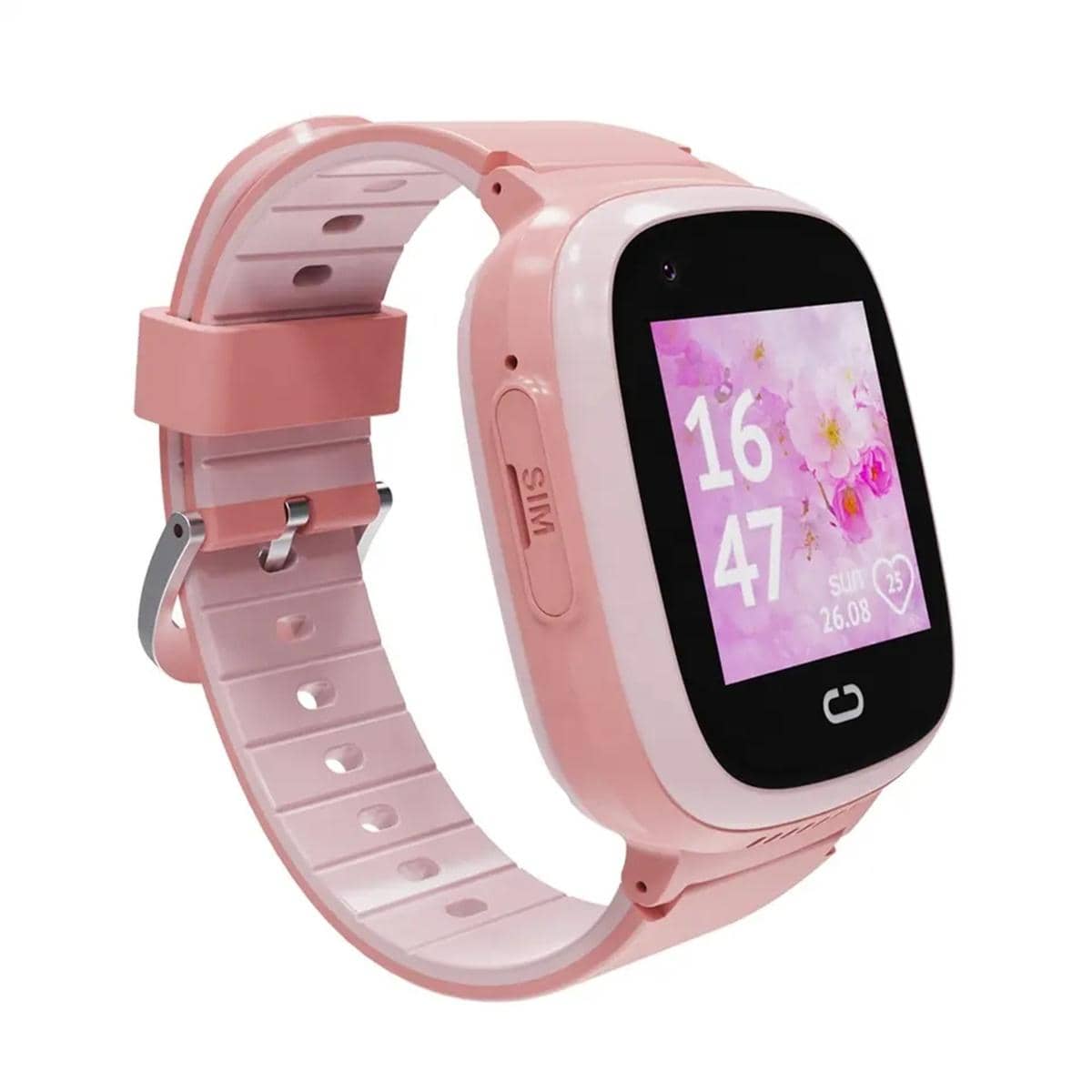 1pc Men Women Pink PU Polyurethane Strap Date Alarm Sleep Tracking Heart Rate Monitoring Square Dial Smart Watch, Compatible With Androids iPhone - Pink - View 1