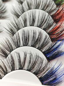Pestañas de colores Pestañas de visón sintético esponjosas Extremo rosa 8D Pestañas tenues dramáticas C Curl 5 colores Pestañas postizas mixtas Ojo (Rosa Naranja Amarillo Verde Azul),pestañas pestans extensiones de pestañas, pestañas de fiesta - Azul - Ver 9