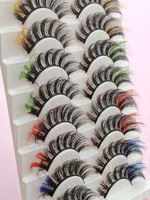 Pestañas de colores Pestañas de visón sintético esponjosas Extremo rosa 8D Pestañas tenues dramáticas C Curl 5 colores Pestañas postizas mixtas Ojo (Rosa Naranja Amarillo Verde Azul),pestañas pestans extensiones de pestañas, pestañas de fiesta - Azul - Ver 7
